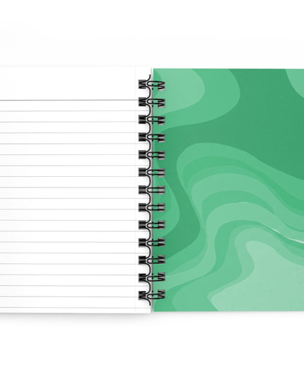 Mint Green Wavey Spiral Bound Journal, 5" x 7" 150 pages