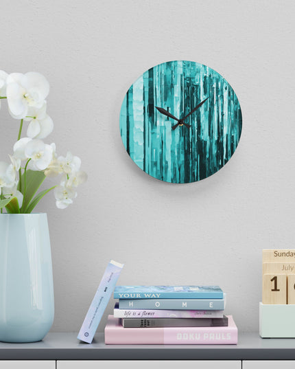 Striped Tif Acrylic Wall Clock, Round or Square, 10.75" x 10.75"
