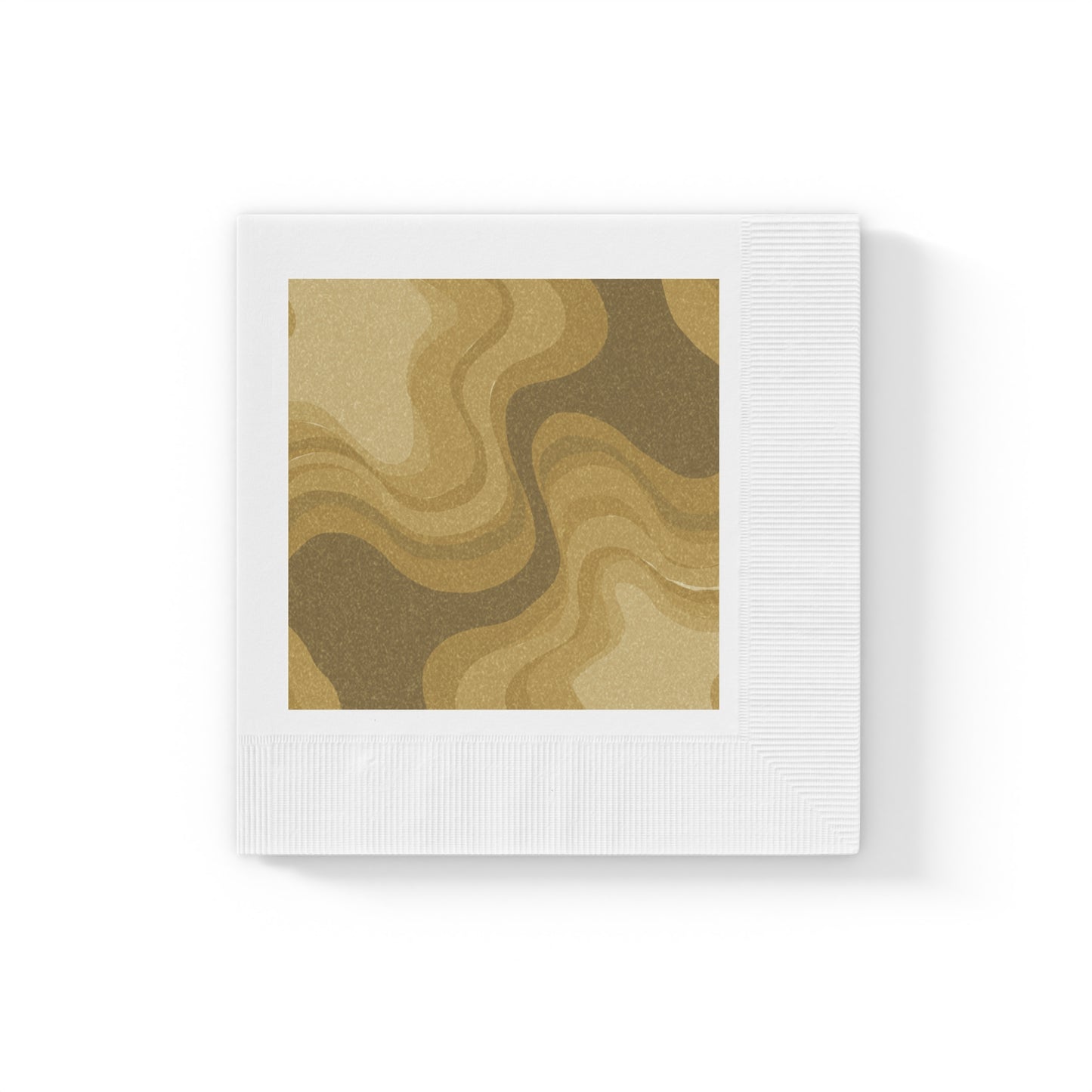 Brown Wavey White Coined Napkins, 6.5" x 6.5"