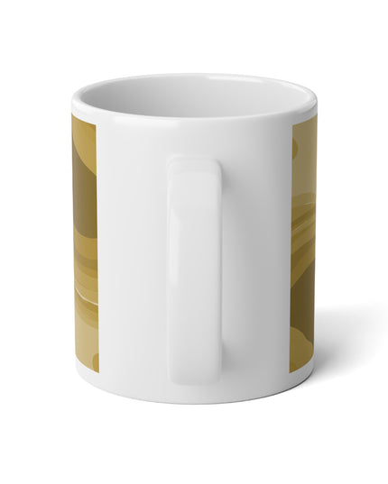 Brown Wavey 20 oz White Glossy Jumbo Mug