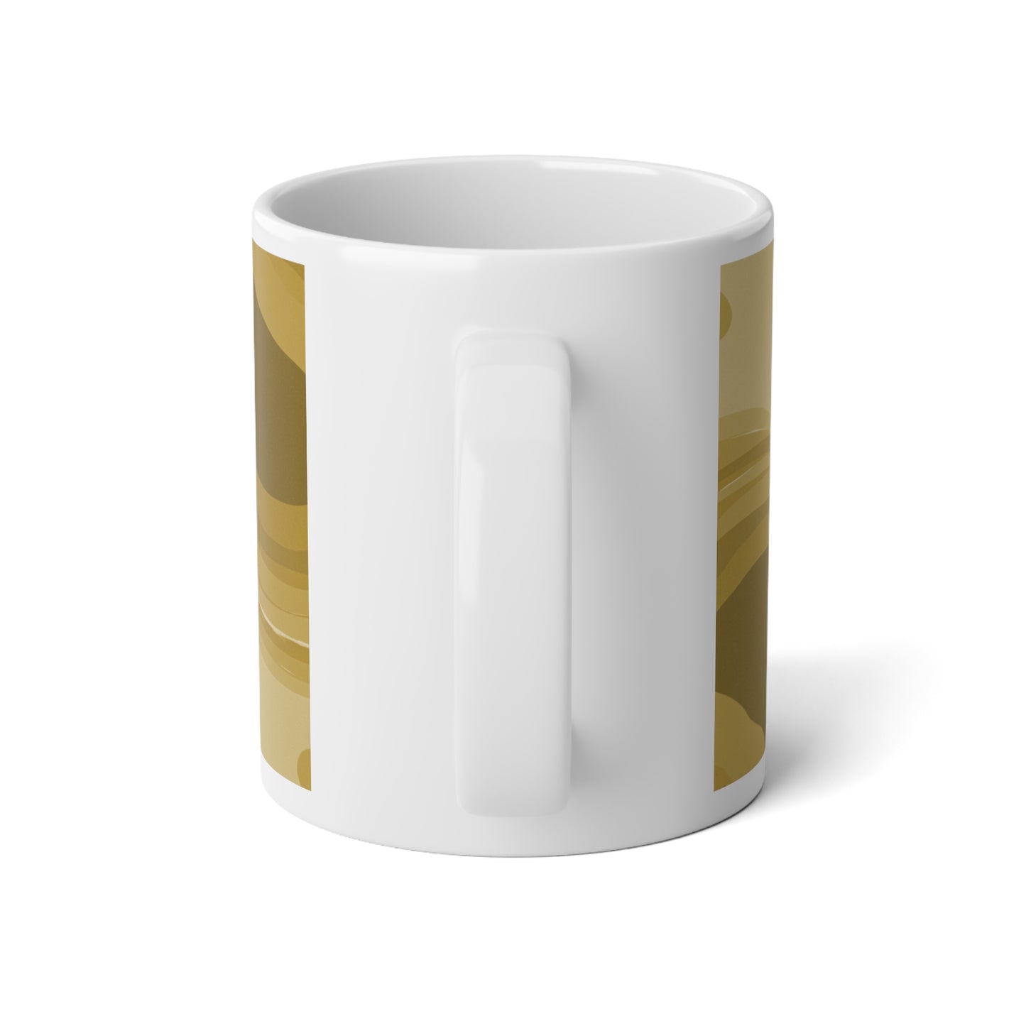 Brown Wavey 20 oz White Glossy Jumbo Mug