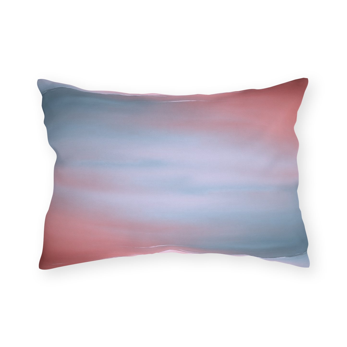 Gray Sea Pink Fog 20" x 14" Outdoor Pillow