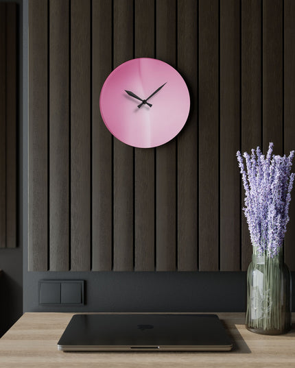 Pink Blush Fade Acrylic Wall Clock, Round or Square, 10.75" x 10.75"