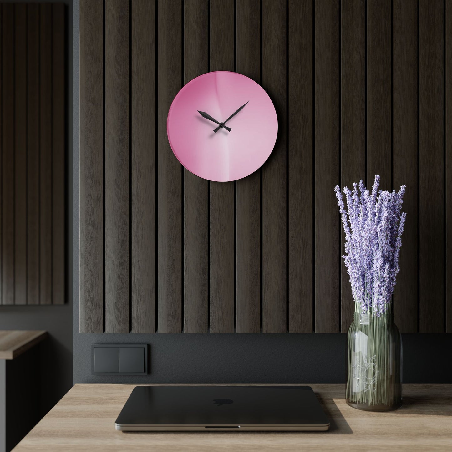 Pink Blush Fade Acrylic Wall Clock, Round or Square, 10.75" x 10.75"
