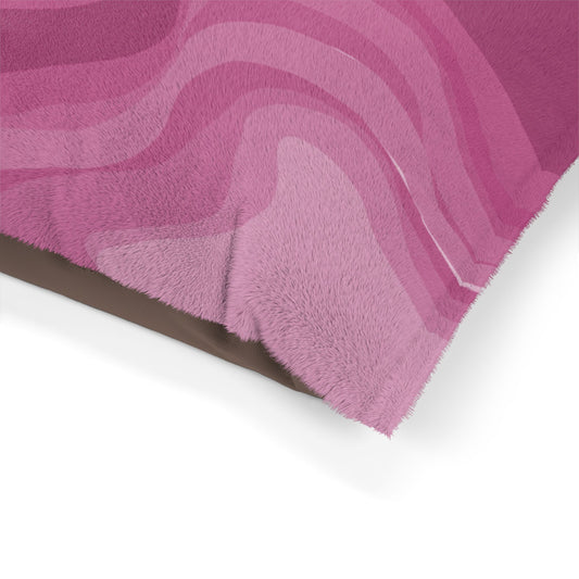 Pinky Mauve Wavey 28" × 18" Pet Bed