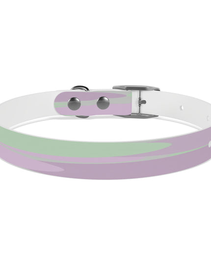 Pastel Lavender Purple and Soft Green Patches Small Dog Collar