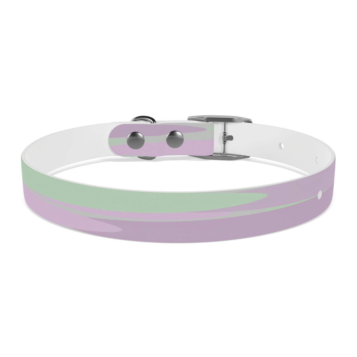 Pastel Lavender Purple and Soft Green Patches Small Dog Collar