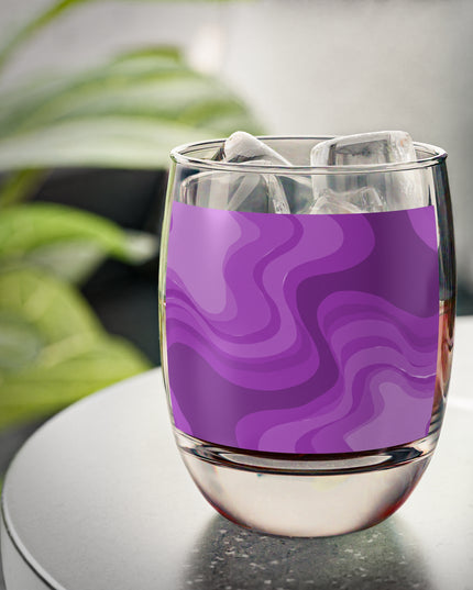 Wavey Purple Wavey Whiskey Glass, 6 oz