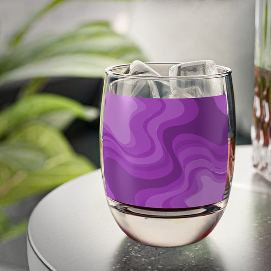 Wavey Purple Wavey Whiskey Glass, 6 oz