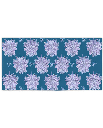 Lavender Floral Butterflies Beach Towel, 24" x 44"