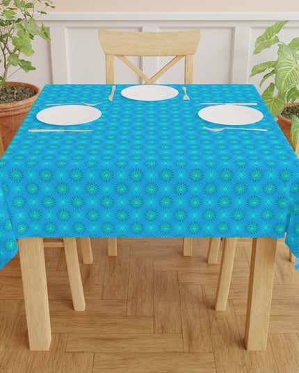 Light Blue Star-crossed Bodies Tablecloth, 55" x 55"