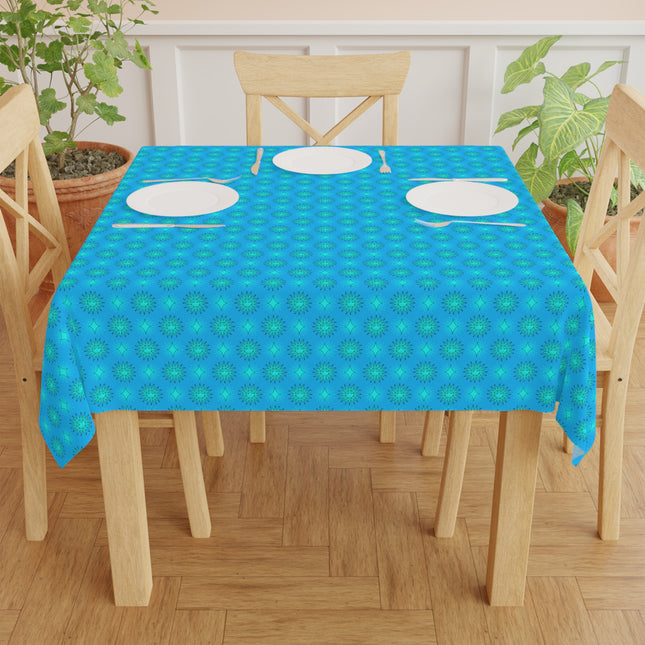 Light Blue Star-crossed Bodies Tablecloth, 55" x 55"