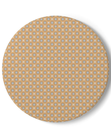 Tan Sunset Star-crossed Bodies Round Ceramic Coaster, 4" x 4"