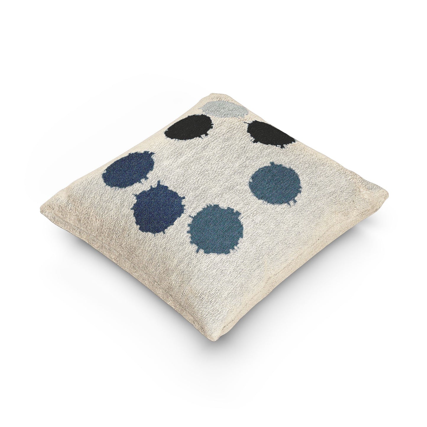 Blue Barrel Woven Pillow, 17" x 18"