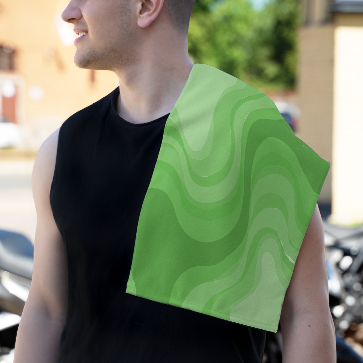 Greenie Meanie Wavey Rally Towel, 11" x 18"
