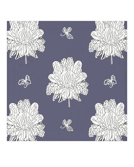 White Floral Butterflies Face Towel, 13" x 13"