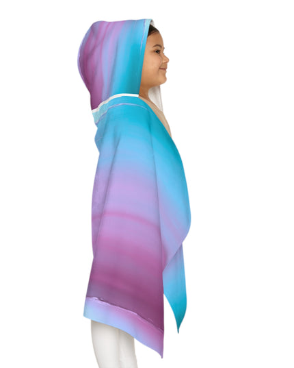Dark Blue Green Sea Purple Fog Youth Hooded Towel, 24" x 48"