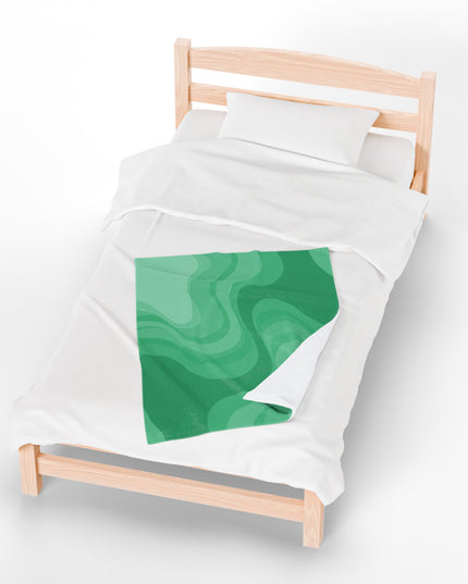 Mint Green Wavey Velveteen Plush Blanket, 30" x 40"
