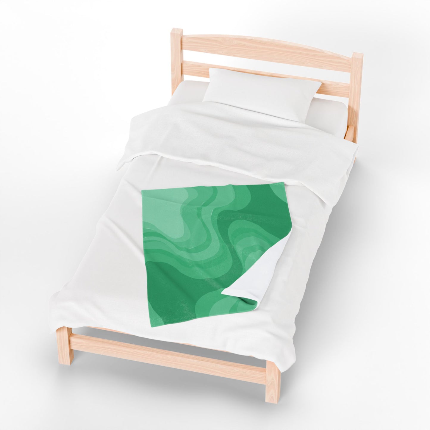 Mint Green Wavey Velveteen Plush Blanket, 30" x 40"