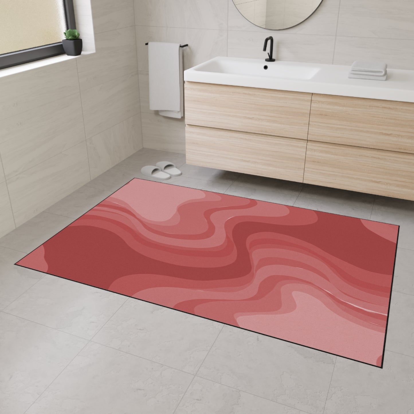 Power Red Wavey 48" x 72" Heavy Duty Floor Mat