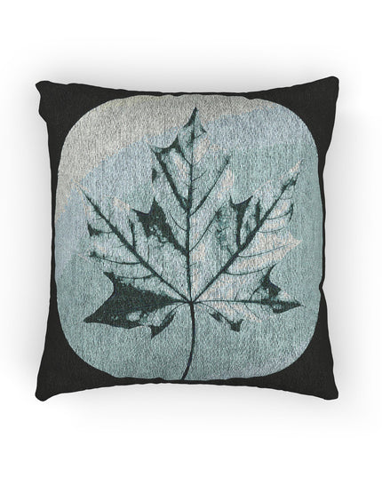 Tif Green Maple Leaf Woven Pillow, 17" x 18"