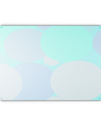 Pastel Tan and Tif Patches 11" x 15" Glass Cutting Board