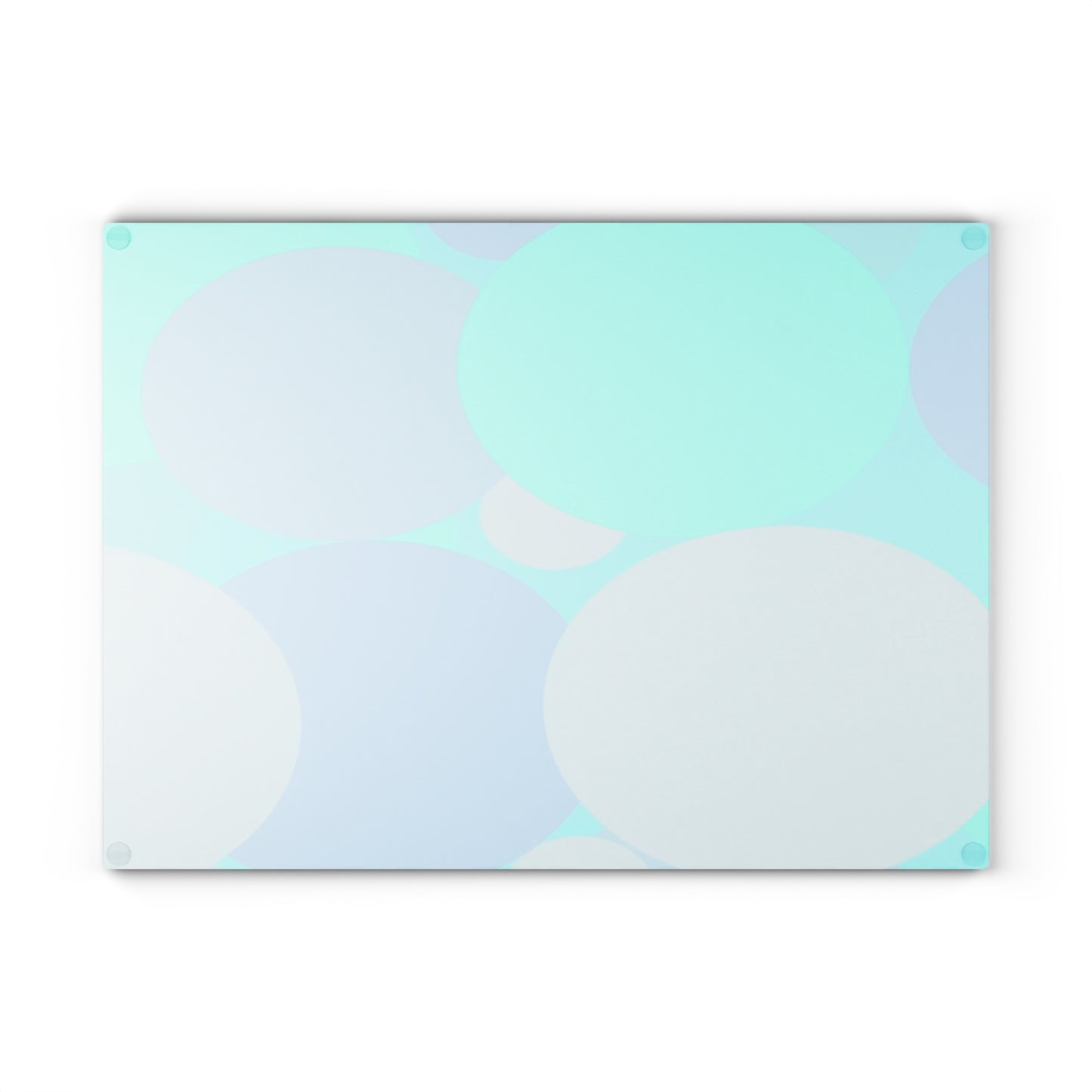 Pastel Tan and Tif Patches 11" x 15" Glass Cutting Board