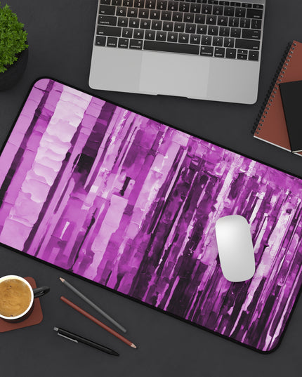 Striped Powder Lavender 12" x 22" Desk Mat
