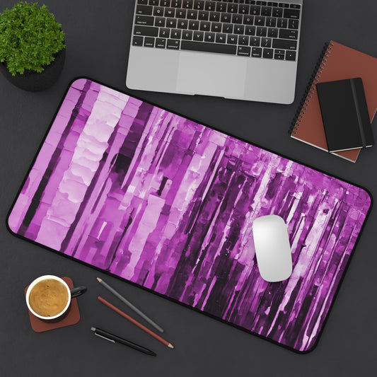 Striped Powder Lavender 12" x 22" Desk Mat