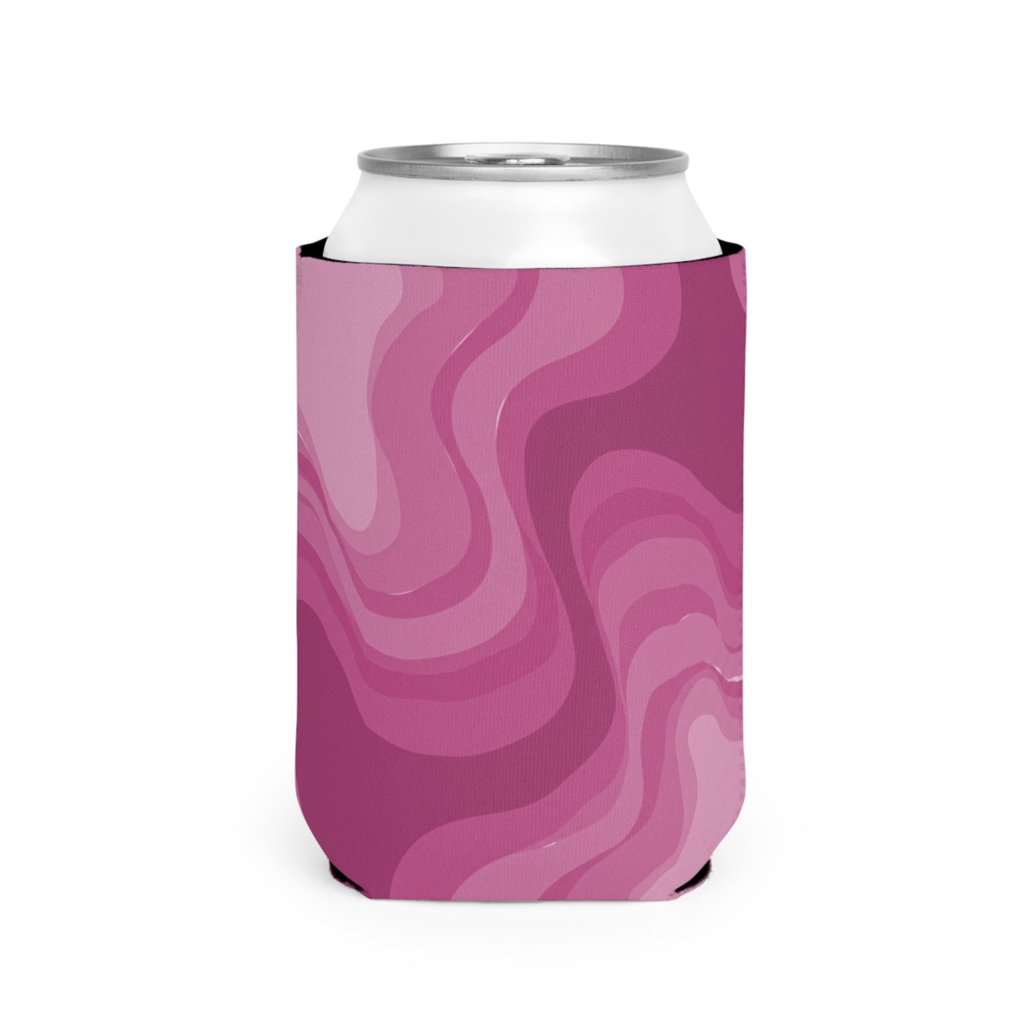 Pinky Mauve Wavey 12 oz Can Cooler Sleeve