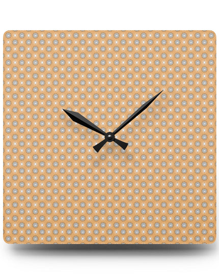 Tan Sunset Star-crossed Bodies Acrylic Wall Clock, Round or Square, 10.75" x 10.75"