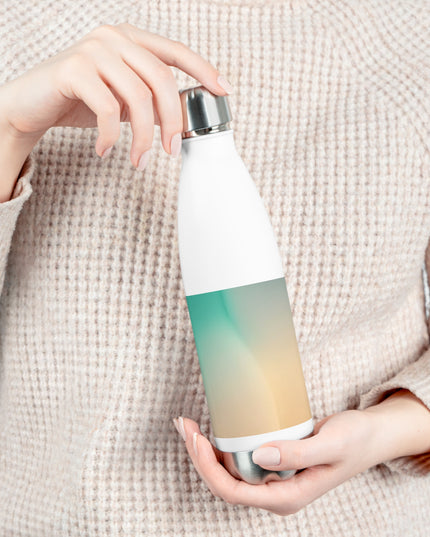 Peachy Green Fade 20oz Insulated White Water Bottle