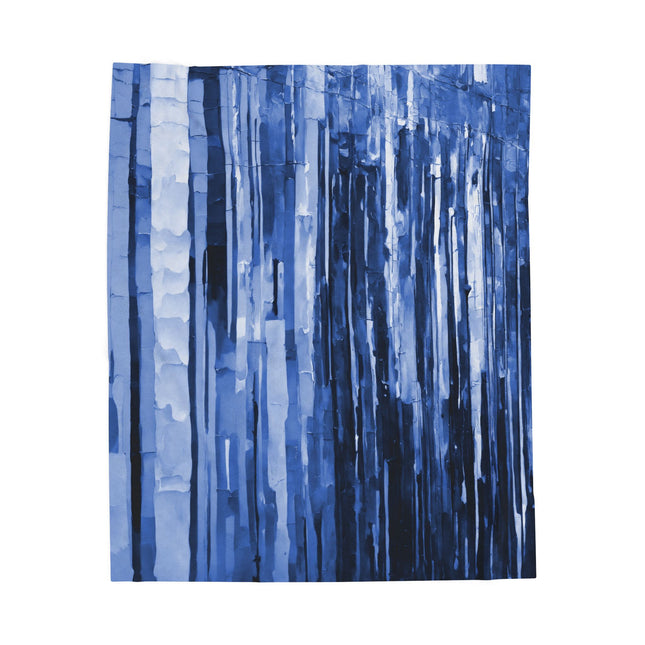 Striped Deep Blue Velveteen Plush Blanket, 50" x 60"