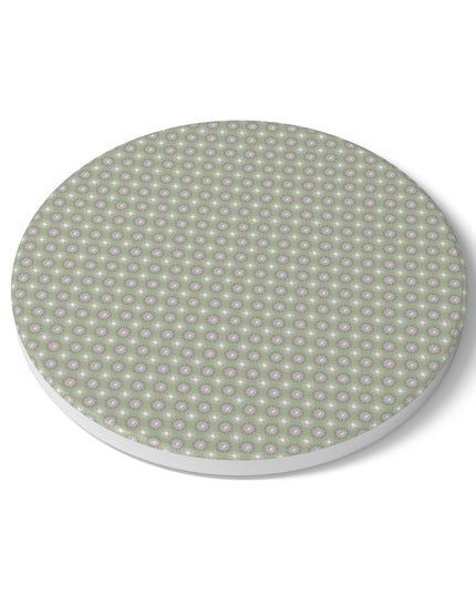 Olive Star-crossed Bodies Round Ceramic Coaster, 4" x 4"