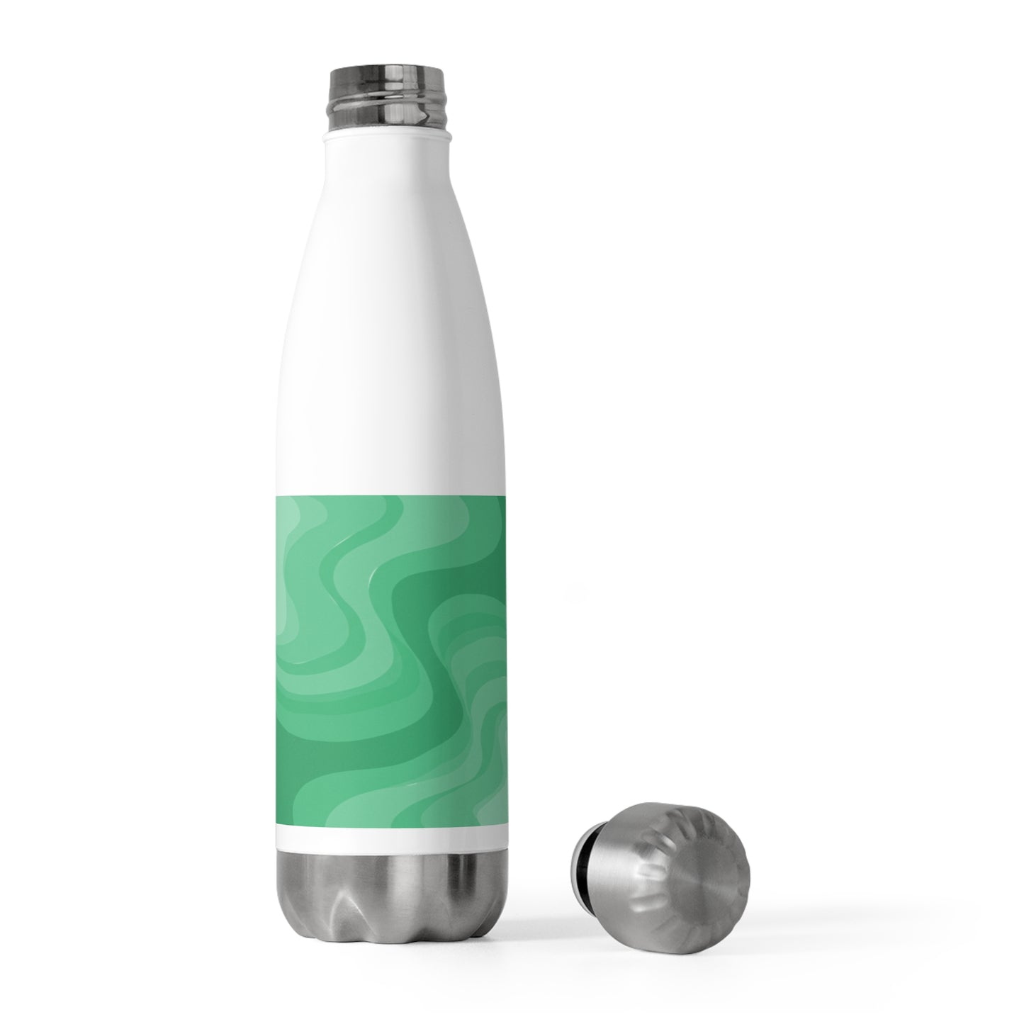 Mint Green Wavey 20oz Insulated Water Bottle