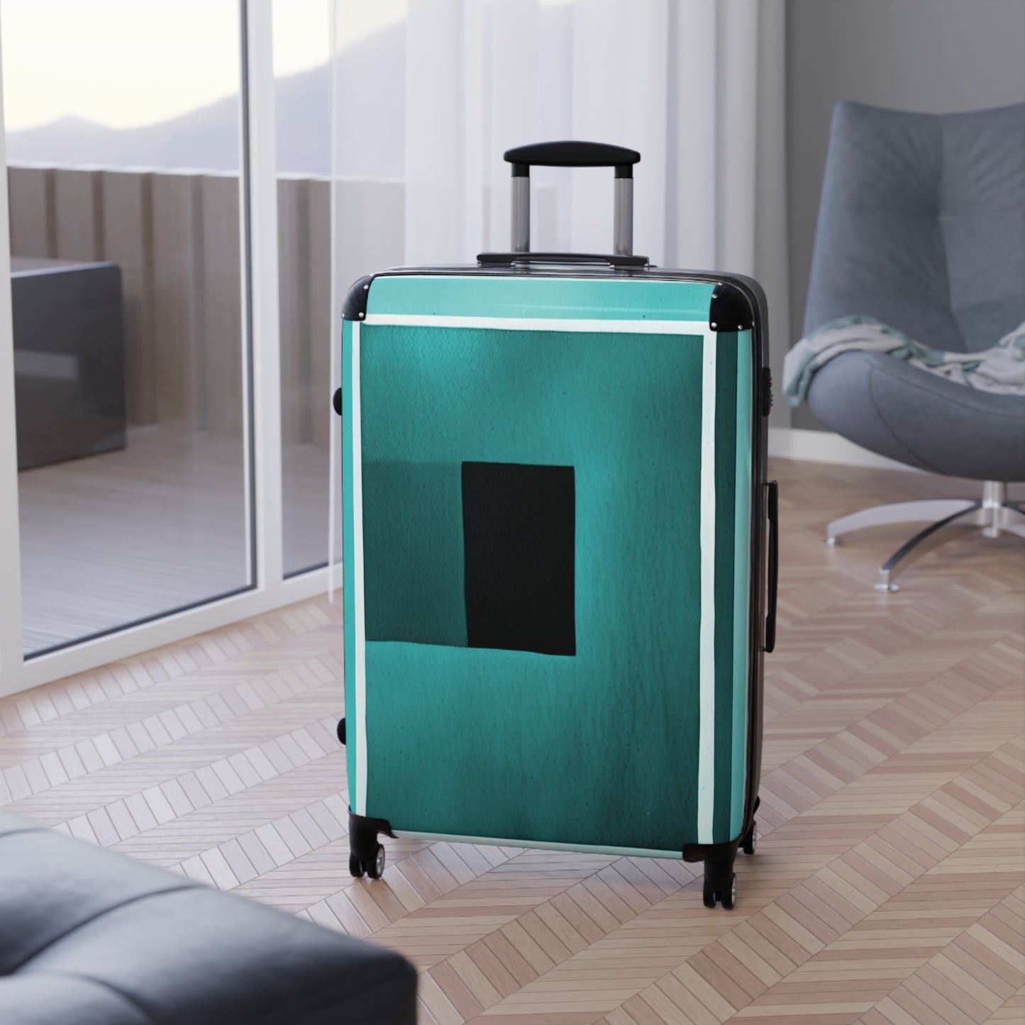 Tif Shadow Large Suitcase with built in lock, 4 double-wheels, telescopic handle, and ABS back hard-shell