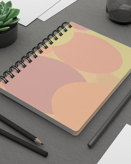 Pastel Hot Peach Patches Spiral Bound Journal, 5" x 7" 150 pages