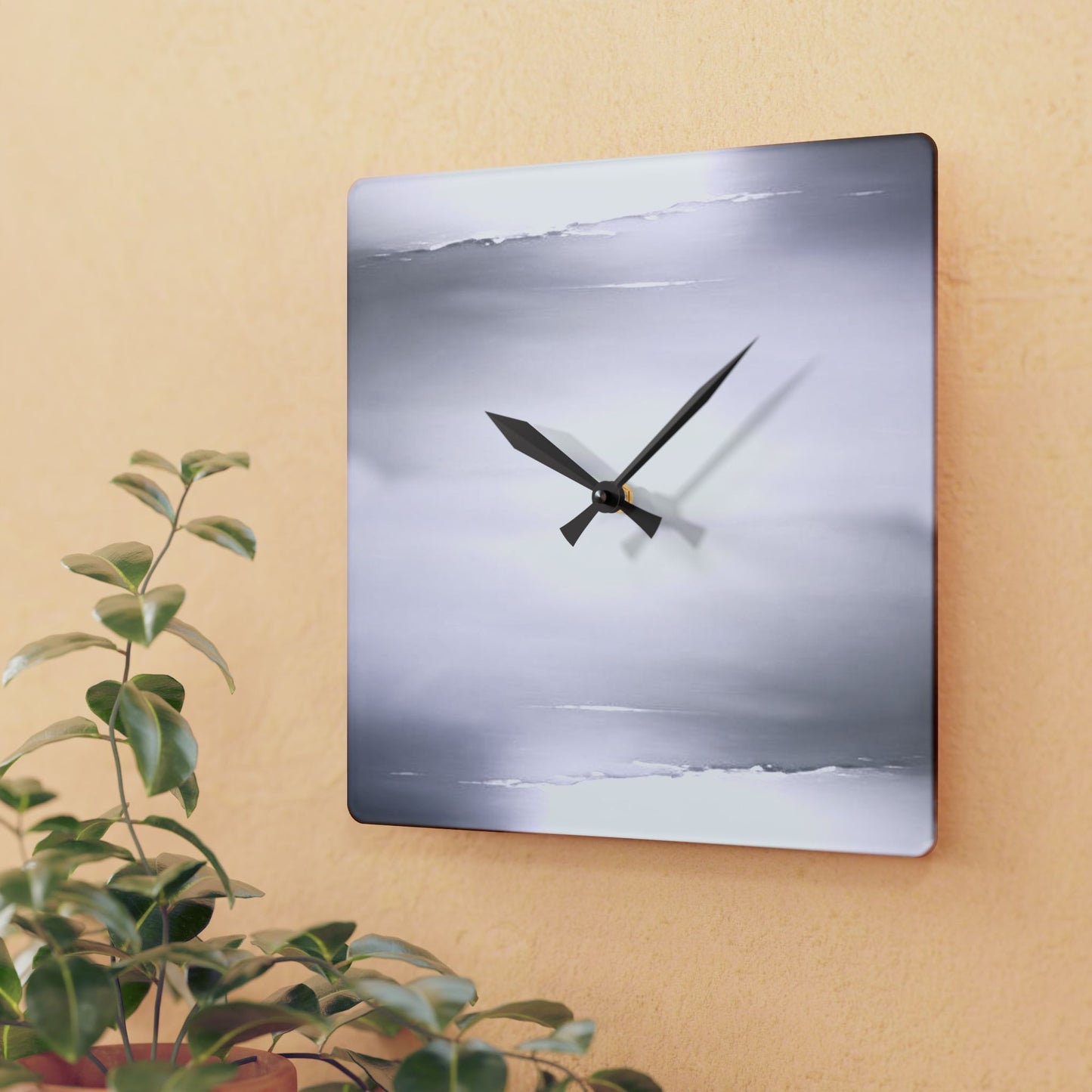 Sephia Sea Dark Fog Acrylic Wall Clock, Round or Square, 10.75" x 10.75"