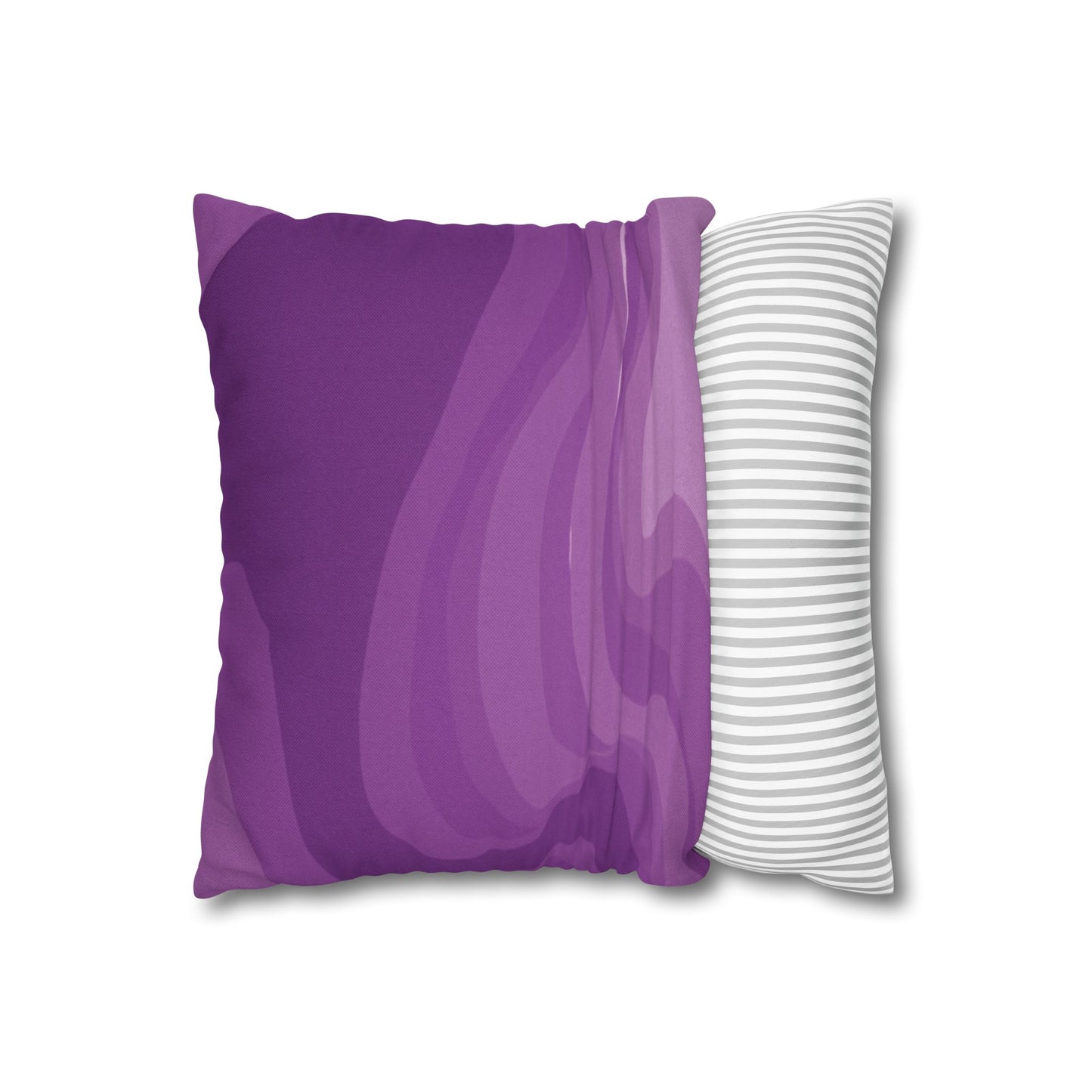 Wavey Purple Wavey Spun Polyester Square Pillowcase, 14" x 14"
