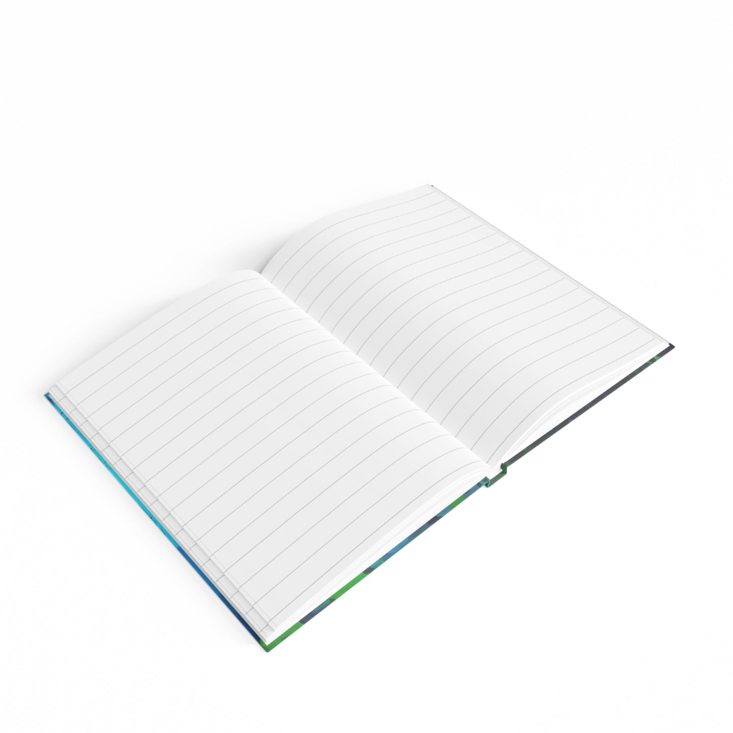 Striped Blue Green 5" x 7" Journal - 128 Ruled Line pages