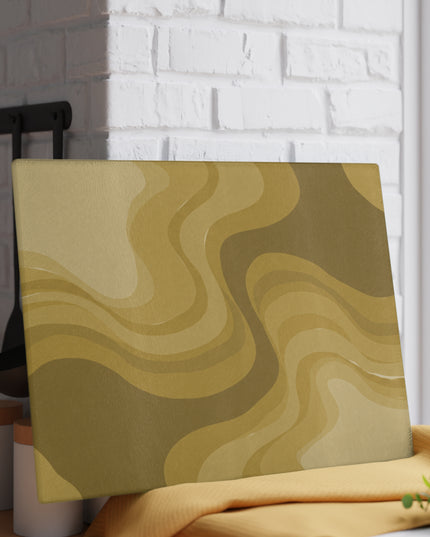 Brown Wavey Glass Cutting Board, 11" x 15"