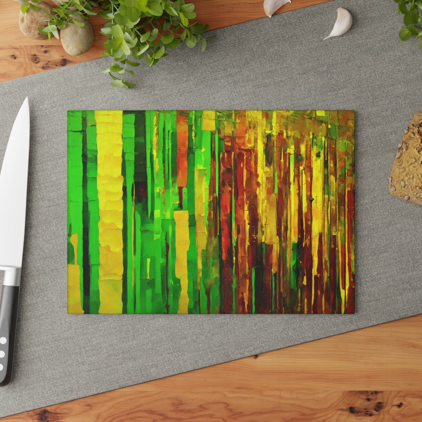 Striped Beta 8" x 11" Glass Cutting Board