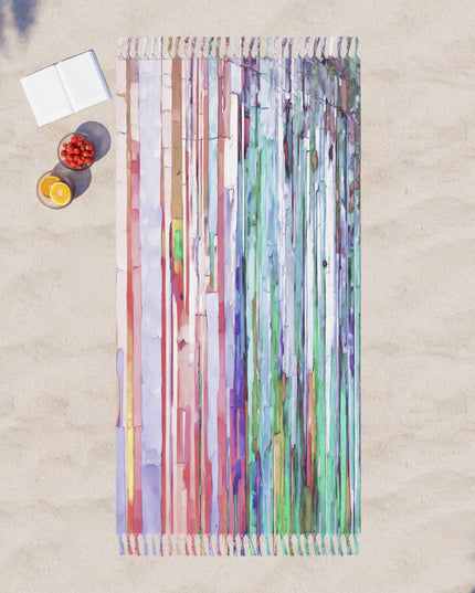 Striped Pastels 38" × 81" Boho Beach Cloth