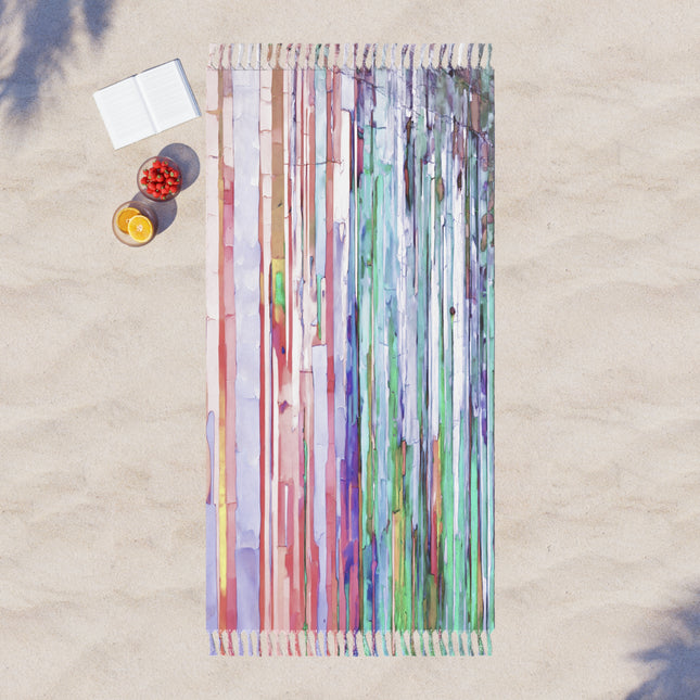 Striped Pastels 38" × 81" Boho Beach Cloth