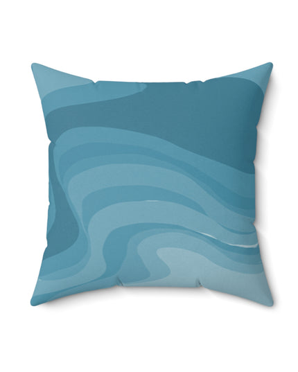 Sky Blue Wavey 18" x 18" Faux Suede Square Pillow
