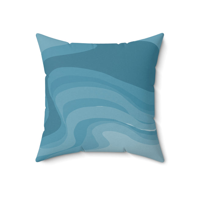 Sky Blue Wavey 18" x 18" Faux Suede Square Pillow