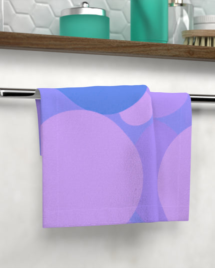 Pastel Purple Family Patches Face Towel, 13" x 13"