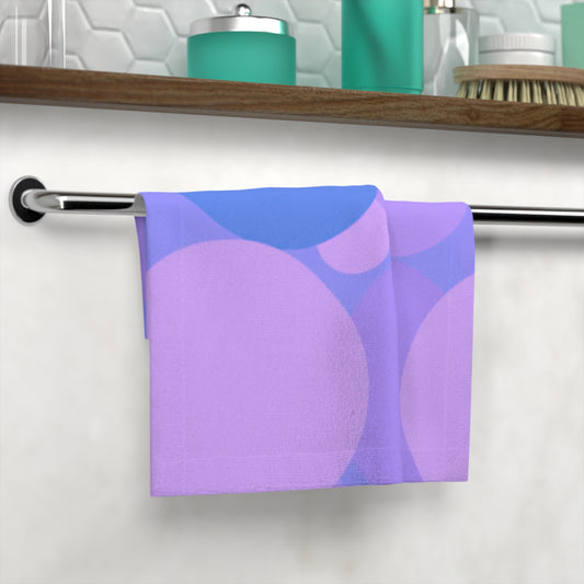 Pastel Purple Family Patches Face Towel, 13" x 13"