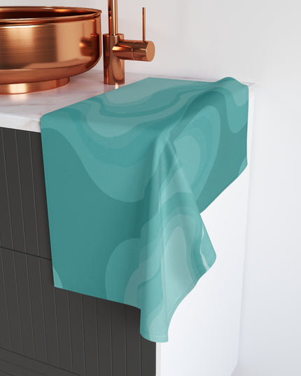 Tif Green Wavey Hand Towel, 16" x 28"