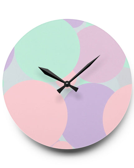 Pastel Peach and Soft Green Patches Acrylic Wall Clock, Round or Square, 10.75" x 10.75"